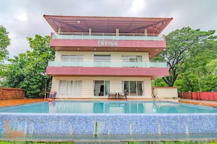 Hideaway Villa in Karjat with the private pool in the foreground